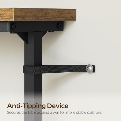YATINEY 78.7" Console Table with Adjustable Height (27.6"-35.4") and Power Outlet, Skinny Behind Couch Table, Narrow Long Sofa Table for Living Room, Hallway, Entryway, Rustic Brown and Black CT09UBR - color: Rustic Brown + Black, size: 78.7"L x 5.9"W x 2