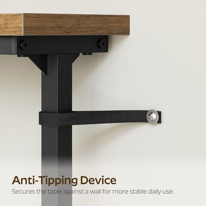 YATINEY 78.7" Console Table with Adjustable Height (27.6"-35.4") and Power Outlet, Skinny Behind Couch Table, Narrow Long Sofa Table for Living Room, Hallway, Entryway, Rustic Brown and Black CT09UBR - color: Rustic Brown + Black, size: 78.7"L x 5.9"W x 2