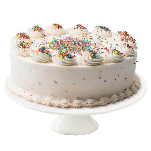 12 Inch Round White Ceramic Cake Stand, Decorative Cupcake Stand, Dessert Display Plates for Snacks and Cookies, Baby Shower, Birthday, Wedding Party Decor - color: 12 Inch (1 Tier)