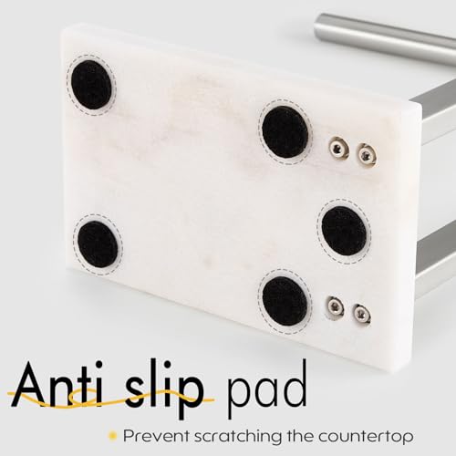 KOKOSIRI Hand Towel Holders Standing Towel Bars 2-Tier with Marble Base for Bathroom Vanity Countertop, Brushed Stainless Steel 15.7'' Height THS0007-BR - color: Brushed Nickel, size: 2-Bar