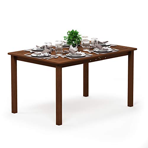 Furinno Tioman Outdoor Dining Table, Natural 35.5"D x 59.0"W x 29.0"H - color: Natural, size: 35.5"D x 59.0"W x 29.0"H