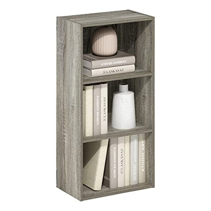 Furinno Luder 3-Tier Open Shelf Bookcase, French Oak - color: French Oak, size: 3-Tier, 9.3 x 16 x 31.4
