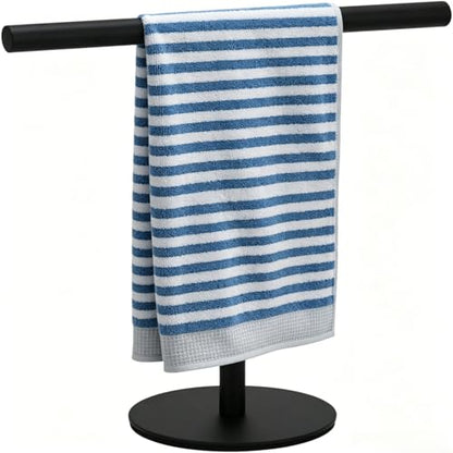 T-Shape Towel Holder, Black | Towel Rack Stand, Bathroom Vanity Countertop, Bathroom Kitchen - color: Black-1pc