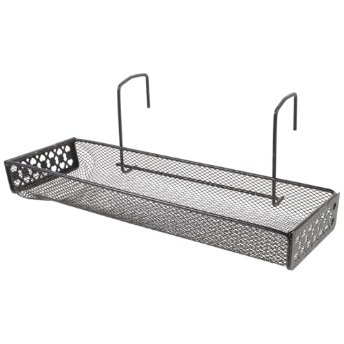 PRETYZOOM Flower Pot Holder Hanging Rack Black Iron Plant Shelf Balcony Fence Storage Organizer for Indoor Outdoor Garden Patio 12.20X6.69X3.93 Inches