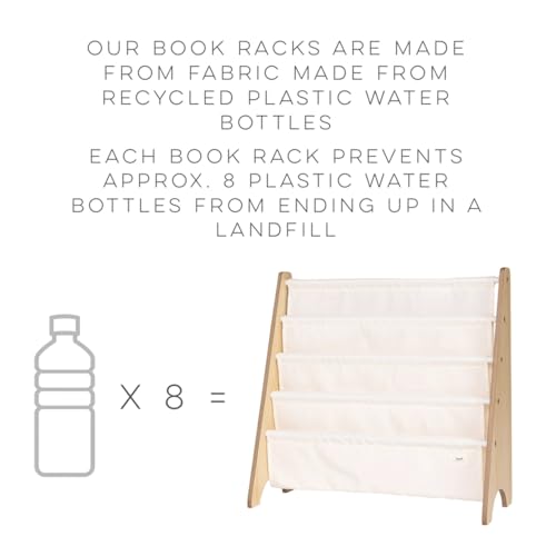 3 Sprouts Recycled Kids Bookshelf, Holds 35 Books, 4-Tier, Pink | Space-saving bookshelf, Children's room, Toddler bookcase organizer, Ages 3+, Book/toy storage, Front-facing, Covers visible - color: Solid Pink