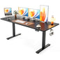 Cubiker Standing Desk, 63x28 Inches Sit Stand Home Office Desk, Electric Stand up Desk, Adjustable Desk with Splice Board, Black Frame/Black Top - color: Black, size: 63x28