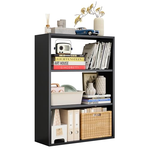 OSEILLC 4-Tier Steel Standing Shelf Unit, Multipurpose Open Storage Rack for Entryway, Living Room, Bedroom, Garage，Metal Bookshelf (Black) - color: Black, size: 32.7"H x 23.6"W