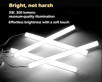 Cabinet Lighting, 4pcs 12" V-Shape Bright LED Light Bars for Under Cabinet, Gun Safe, Locker, Closet, Under Counter, Shelf, Showcase - 1200lm 12W - Pure White (6000K) - color: White