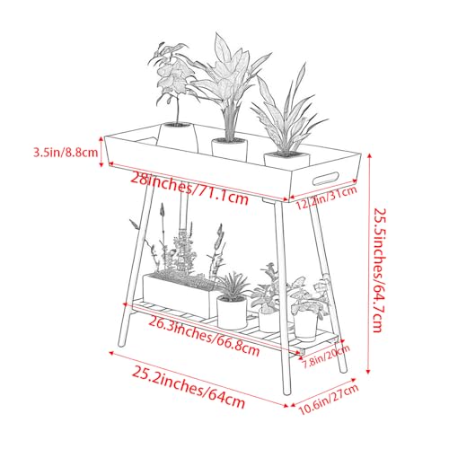 Aluminum Plant Stand Outdoor &Indoor Heavy Duty Flower Rack | with Anti-Fall Top Storage Box, Heavy Duty Multi-Use Plant Rack & Display Shelf for Patio Garden Lawn Balcony Living Room