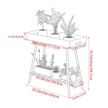 Aluminum Plant Stand Outdoor &Indoor Heavy Duty Flower Rack | with Anti-Fall Top Storage Box, Heavy Duty Multi-Use Plant Rack & Display Shelf for Patio Garden Lawn Balcony Living Room