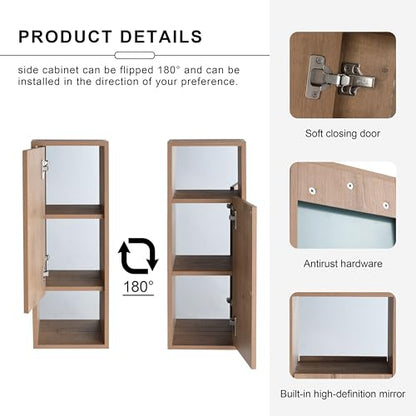 10" Bathroom Wall Mounted Storage Cabinet – Bathroom Mirror Cabinet with Soft-Close Door, Plywood Construction, Space-Saving Floating Design for Toiletries, Cosmetics & Daily Essentials - size: 10"-I