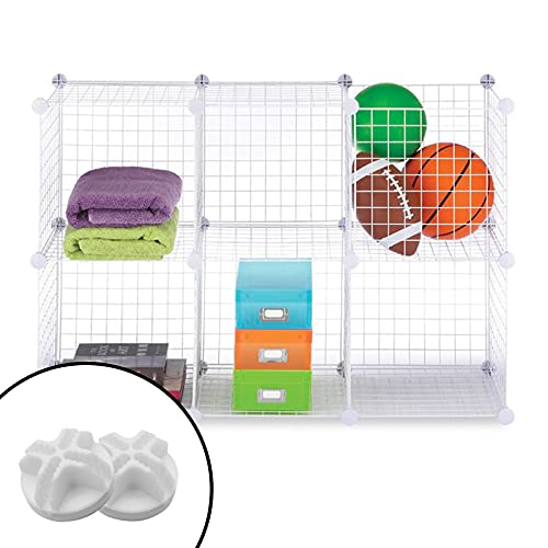 30Pcs Wire Cube Connectors Plastic Grid Cube Organizer Connector for Modular Closet Storage Organizer & Wire Shelving (White)