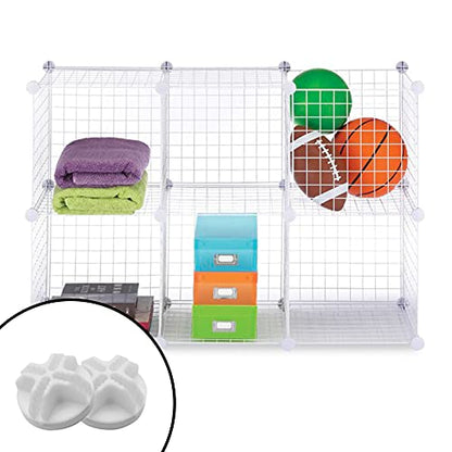 30Pcs Wire Cube Connectors Plastic Grid Cube Organizer Connector for Modular Closet Storage Organizer & Wire Shelving (White)