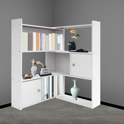 Open Shelf Low Bookcase, Extendable Length, 3 Tier Wooden Bookshelf Freestanding Organizer Display Shelf for Bedroom Living Room Office Study Small Space (Warm White) - color: Warm White