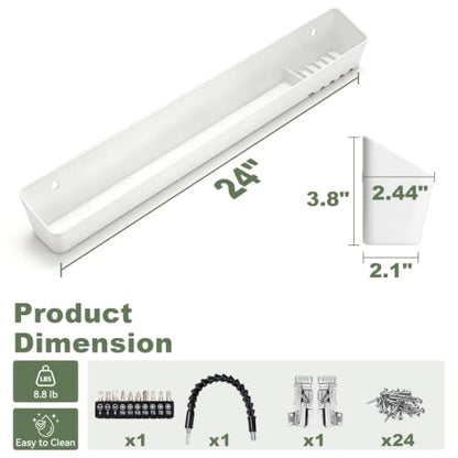24" Tip Out Tray for Sink, Fits Cabinet Opening 26-1/2" Wide and Larger, Easy to Install, Sturdy Steel Hinges, Smooth Spring Mechanism, Maximize Space of the Unused False Drawer Front, 1 Pack - size: 24" x 2.1" x 3.8"