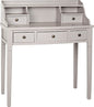 SAFAVIEH Furniture - Landon 5-Drawer Writing Desk - Quartz Grey - Solid Wood - Classic Hutch Design - Ideal for Home Office, Living Room, Den, 36.2"W x 19.1"D x 40.5"H (AMH6516C) - color: Quartz Grey