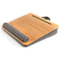 Lap Desk for Laptop with Cushion, Bamboo Laptop Stand with Anti-Slip Strip Tablet Phone Holder, Fits up to 15.6 inch Portable Computer Lap Desk for Couch, Bed & Car - size: 16.5"x13.4" Fixed