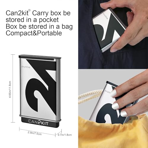 Pre-Roll Cone Holder Case for 3 King Size Cones with Lighter Holder | Cigarette Holder Storage Box,Smoking Accessory Travel Case, Metal Cone Holder Organizer, Portable Pre Roll Cone Case