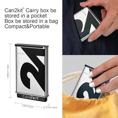 Pre-Roll Cone Holder Case for 3 King Size Cones with Lighter Holder | Cigarette Holder Storage Box,Smoking Accessory Travel Case, Metal Cone Holder Organizer, Portable Pre Roll Cone Case