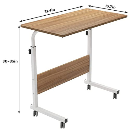 Side Table with Wheels, Home Snack Side Table with Castors Mobile End Table,Oak,05#1-80OK-S8-US - color: Oak, size: 31.5 inches