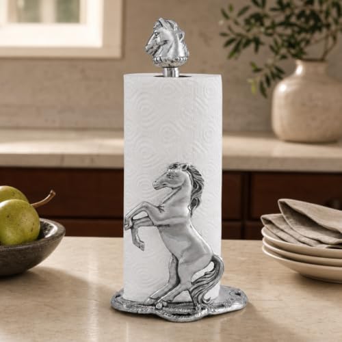 Arthur Court Horse Paper Towel Holder - Decorative Aluminum Equestrian Kitchen Accessory - 14.5 Inch Tall - size: Horse