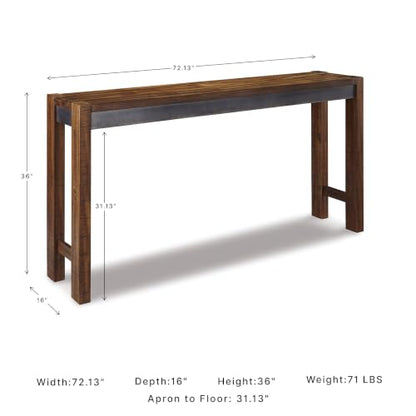 Signature Design by Ashley Furniture Torjin Long Counter Height Table, Seats up to 3, Wood, 72.13" W x 16" D x 36" H, 2-tone Brown