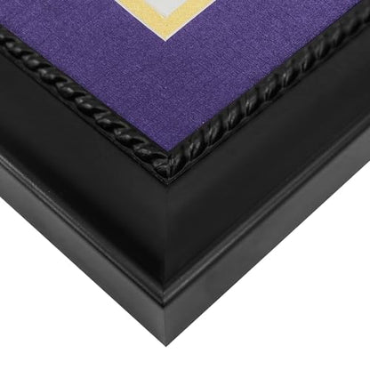 GMFrames 8.5x11 Diploma Frame with Tassel Holder, Solid Wood & Tempered Glass, Purple over Gold Mat, Black Finish with Intricate Black Rope Detail - color: Black / Purple Gold Mat, size: 11x17 for 8.5x11 with Tassel