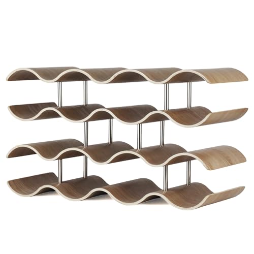 4-Tier Wine Rack Countertop, 14 Bottles Wooden Wine Holder Inserts for Cabinet, Freestanding Wine Shelf Storage Organizer for Bar or Pantry - color: 4 Tier / Natural