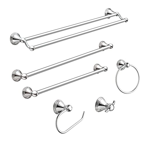 Moen DN8418CH Preston Collection 18-Inch Single Bar Bathroom Towel Bar, Chrome (Pack of 2) - color: Chrome, size: 18 Inch (Pack of 2)