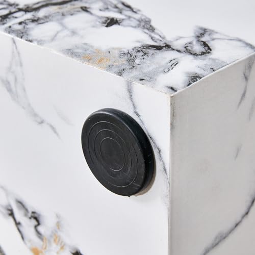 39" Rectangular Compact Coffee Table,Small Cube End Table,Modern Side Table with Stylish Faux Marble Pattern,Minimalist Accent Table for Living Room,Office,Apartment,Nightstand(White,39") - color: White,39"