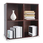 4 Cube Organizer Storage Bookcase Brown Wood Cube Shelf, Vertical or Horizontal