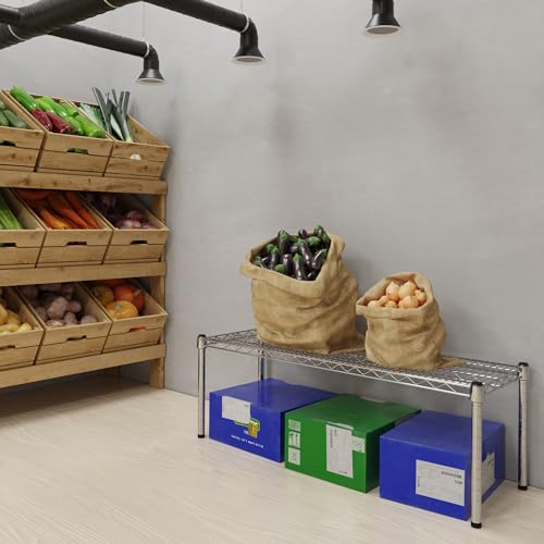 14" Deep x 42" Wide x 14" Height Wire Shelving Kit | 1-Tier | NSF Commercial Storage Rack Unit - size: 14" Deep x 42" Wide
