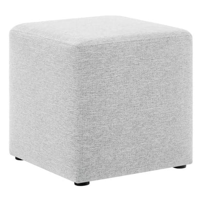 Modway 17" Square Woven Heathered Fabric Upholstered Upholstered Ottoman - color: Heathered Weave Light Gray