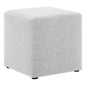 Modway 17" Square Woven Heathered Fabric Upholstered Upholstered Ottoman - color: Heathered Weave Light Gray