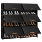 Shoe Storage Cabinet with Door, 42 Pairs Shoe Rack 2 by 7 Tier Space Saving Plastic Shoe Organizer with Cover for Closet, Hallway, Living Room, Bedroom, Garage, Black - size: 2 by 7(42 Pairs)
