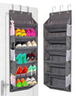 Over the Door Shoe Rack Organizer – Hanging Storage for 12 Pairs of Shoes, 6 Mesh Pockets + 6 Deep Large Pockets, 50lbs Capacity, for Closet, Bedroom, Dorm, Narrow Door (1 Pack) - style: 6 Layer