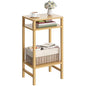 YUFAM Side Table End Table Tall Night Stand 3-Tier for Living Room Bedroom Bathroom Office Furniture Natural - color: Natural, size: 3 Tier