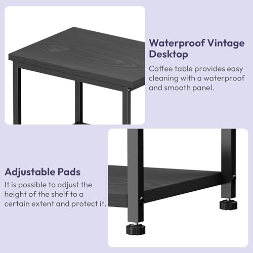 SWTYMIKI Coffee Bar Cabinet for Home - 3-Tier Sturdy Farmhouse Coffee Stand Station Multi-Purpose Buffet Sideboard - Kitchen Bar Table for Living Room, Corner, Small Space, Black - size: 16.54x11.81in, style: Espresso