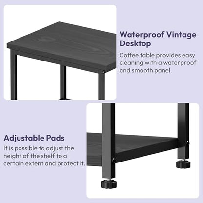 SWTYMIKI Coffee Bar Cabinet for Home - 3-Tier Sturdy Farmhouse Coffee Stand Station Multi-Purpose Buffet Sideboard - Kitchen Bar Table for Living Room, Corner, Small Space, Black - size: 16.54x11.81in, style: Espresso