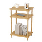 THUMEYE 3-Tier Side Table, 15.7”x11.8”x23” Space-Saving End Table with Solid Wood Legs, Tool-Free Assembly Nightstand for Bedroom Living Room, Burlywood - color: Burlywood