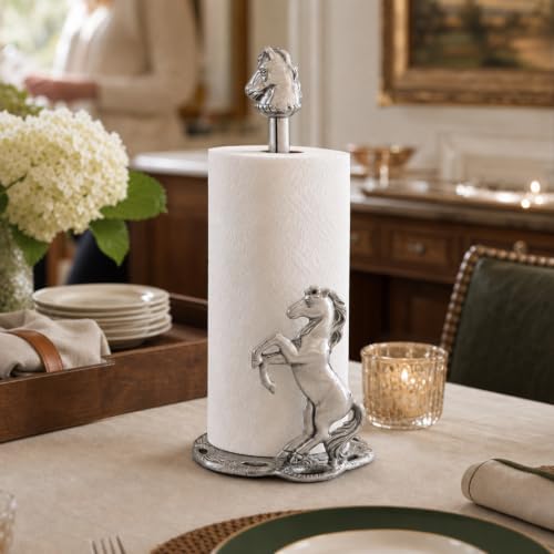 Arthur Court Horse Paper Towel Holder - Decorative Aluminum Equestrian Kitchen Accessory - 14.5 Inch Tall - size: Horse