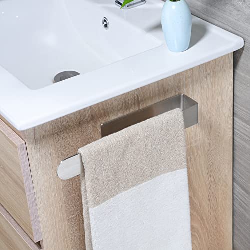 Taozun Towel Holder 11.8 Inch Brushed Hand Towel Rack Bathroom Towel Bar Adhesive Towel Ring Stainless Steel Hand Towel Hanger, Stick on Wall | Hand Towel Hanger, Self Adhesive, Stainless Steel, Brushed Finish, Silver, No Drilling, Sturdy, Space saving, S