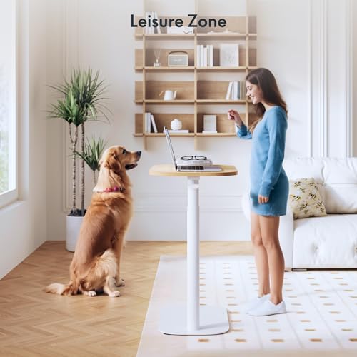 FLEXISPOT Adjustable C Table, Mobile Snack Side End Table Sofa Couch Bedside Table Laptop Cart TV Tray Night Stand Small Space Side Table(23.6" W x 13.8" D,Maple) - color: Maple, size: Small