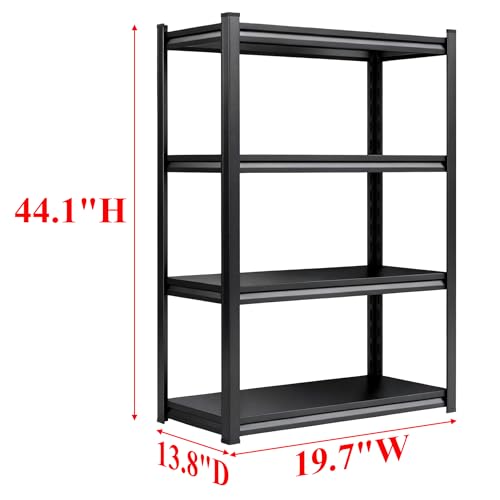 4 Tier Kitchen Storage Shelf, Kitchen Organizers Space Saving All Steel Freestanding Rack, Heavy Duty Metal Shelving Unit, Adjustable Open Shelf for Pantry Organizers and Storage 19.7"W×13.8"D×44.1"H - size: 4 Tier 19.7" W×13.8" D×44.1" H