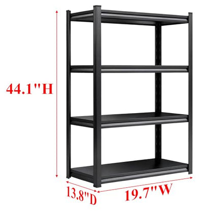 4 Tier Kitchen Storage Shelf, Kitchen Organizers Space Saving All Steel Freestanding Rack, Heavy Duty Metal Shelving Unit, Adjustable Open Shelf for Pantry Organizers and Storage 19.7"W×13.8"D×44.1"H - size: 4 Tier 19.7" W×13.8" D×44.1" H