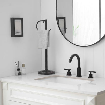 RFOUO Hand Towel Holder Stand, Towel Racks for Bathroom, Oil Rubbed Bronze | Stainless Steel, Adjustable 16.5-26 Inch,Heavy base,Space Saving Standing Towel Rack For Bathroom Kitchen Vanity Countertops - color: Oil Rubbed Bronze