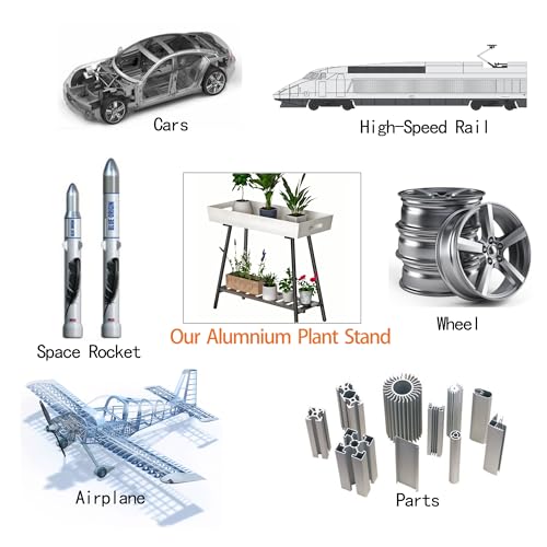 Aluminum Plant Stand Outdoor &Indoor Heavy Duty Flower Rack | with Anti-Fall Top Storage Box, Heavy Duty Multi-Use Plant Rack & Display Shelf for Patio Garden Lawn Balcony Living Room