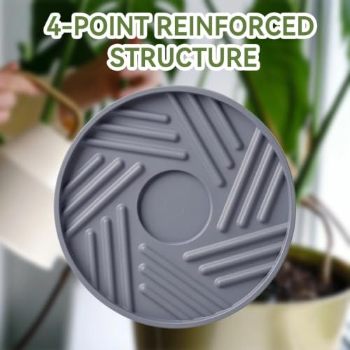 1 Pcs Plant Caddy with Hidden Wheels 13.5 Inch Heavy Duty Rolling Plant Stand, Indoor Outdoor Plant Saucer Tray with $9.9 Garden Tools (Gray) - size: 13.5 Inches (Gray)