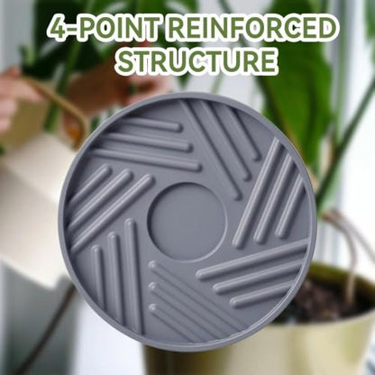 1 Pcs Plant Caddy with Hidden Wheels 14.76 Inch Heavy Duty Rolling Plant Stand, Indoor Outdoor Plant Saucer Tray with $9.9 Garden Tools (Gray) - size: 14.76 Inches (Gray)