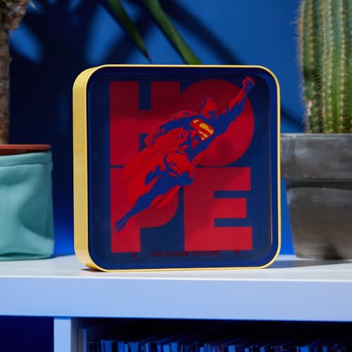 Numskull Official Superman 2025 Acrylic Logo Desk Lamp Wall Light for Bedroom, Office, Home, Study, Work - for Fans of Collectible DC Comics Merchandise - color: Superman